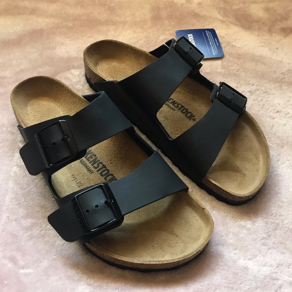 Birkenstock black Arizona sandals!
